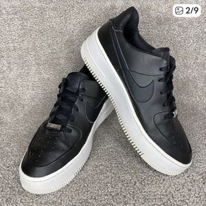 Nike Air Force 1 Low Platform Black White AF1 AR5339-002 Shoes Women's Size 8.5